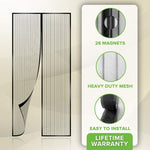 2 PCS MAGIC MESH CURTAIN MAGNETIC WITH ( TAPE AND 12 HOOKS )