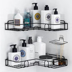 Kitchen Bathroom Corner Metal Rack Shelf 🔥 New Design with Hook😍