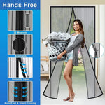 2 PCS MAGIC MESH CURTAIN MAGNETIC WITH ( TAPE AND 12 HOOKS )