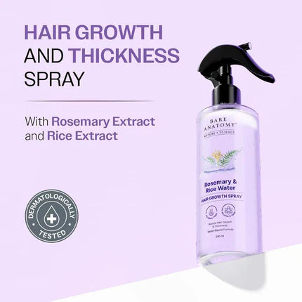 Bare Anatomy Rosemary & Rice Water Hair Growth Spray (200ml)